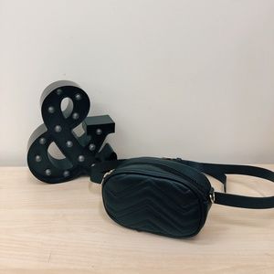 CHEVRON QUILTED FANNY PACK + CROSS BODY